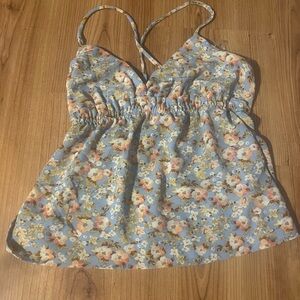 Floral Spaghetti Strap Top, brand: Misty Rose